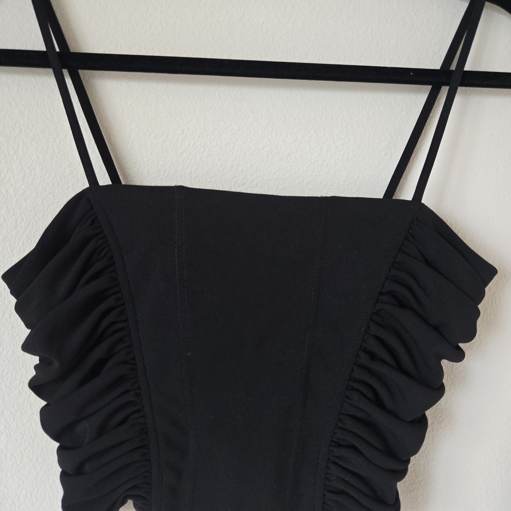 Zara Black Ruched Strappy Dress